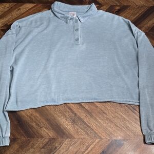 Vintage Inspired Belle du Jour Blue Pullover Polo | Cozy Fall Sweatshirt